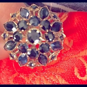 14k solid gold natural blue sapphire ring